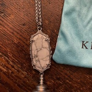Kendra Scott silver and white howlite long necklace